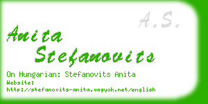 anita stefanovits business card